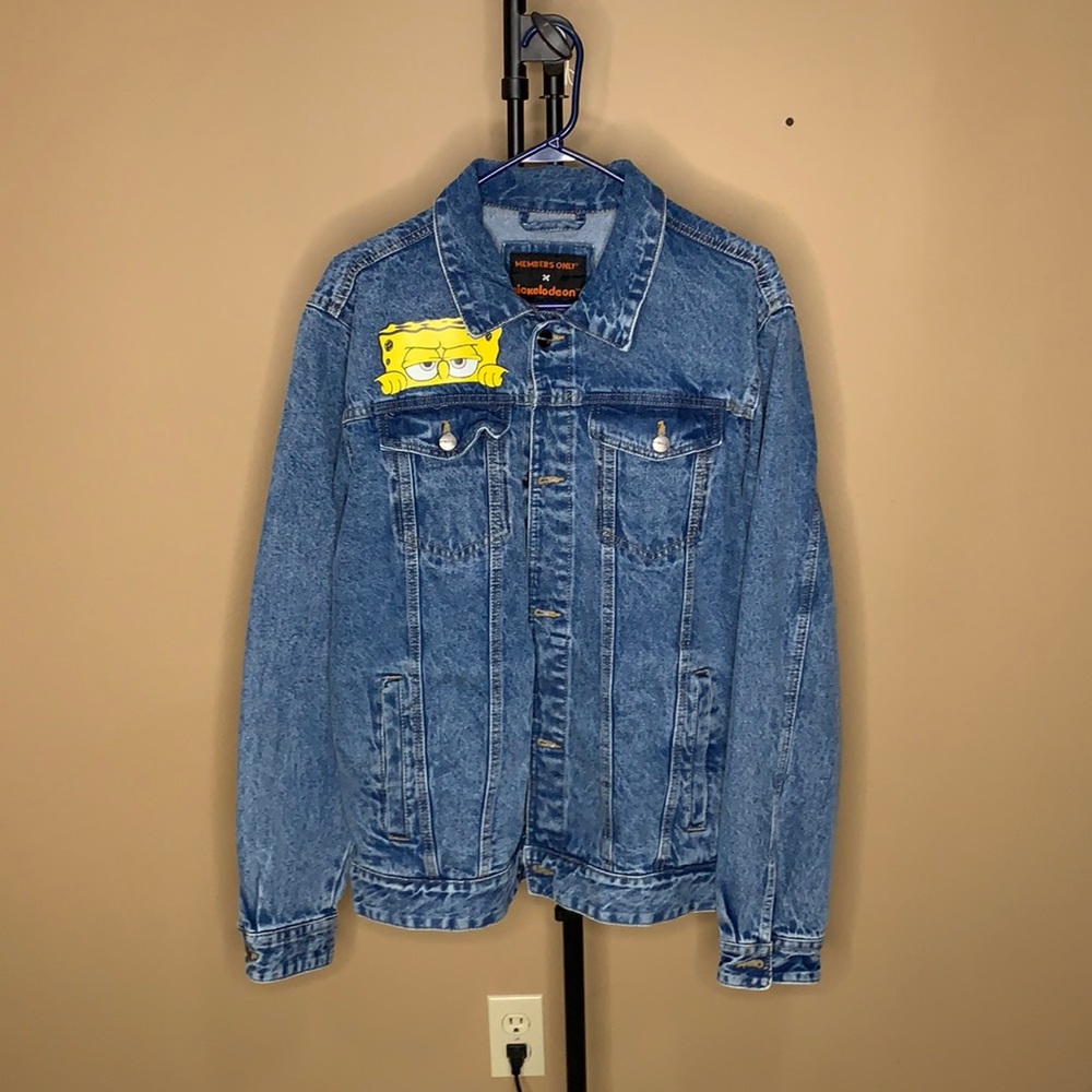 Men's XL Members Only SpongeBob Denim Jacket